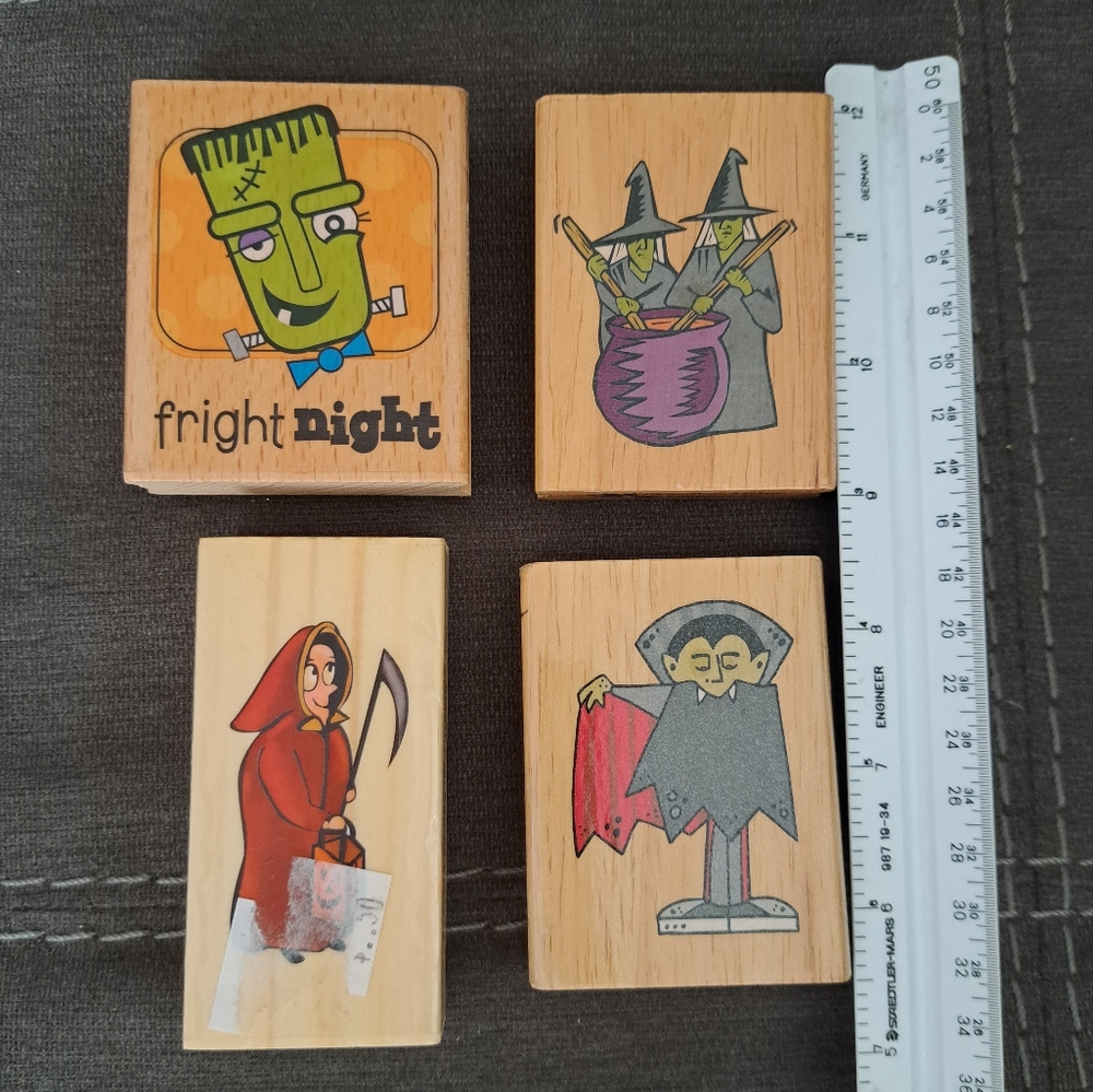 Halloween themed rubber stamps